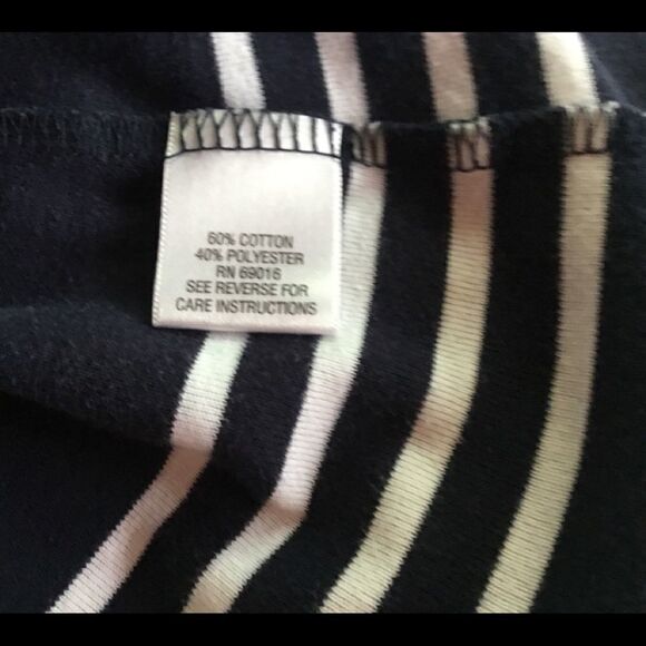 NWOT Studio Works Brand Navy & White  Short Sleeve Top - Picture 5 of 7